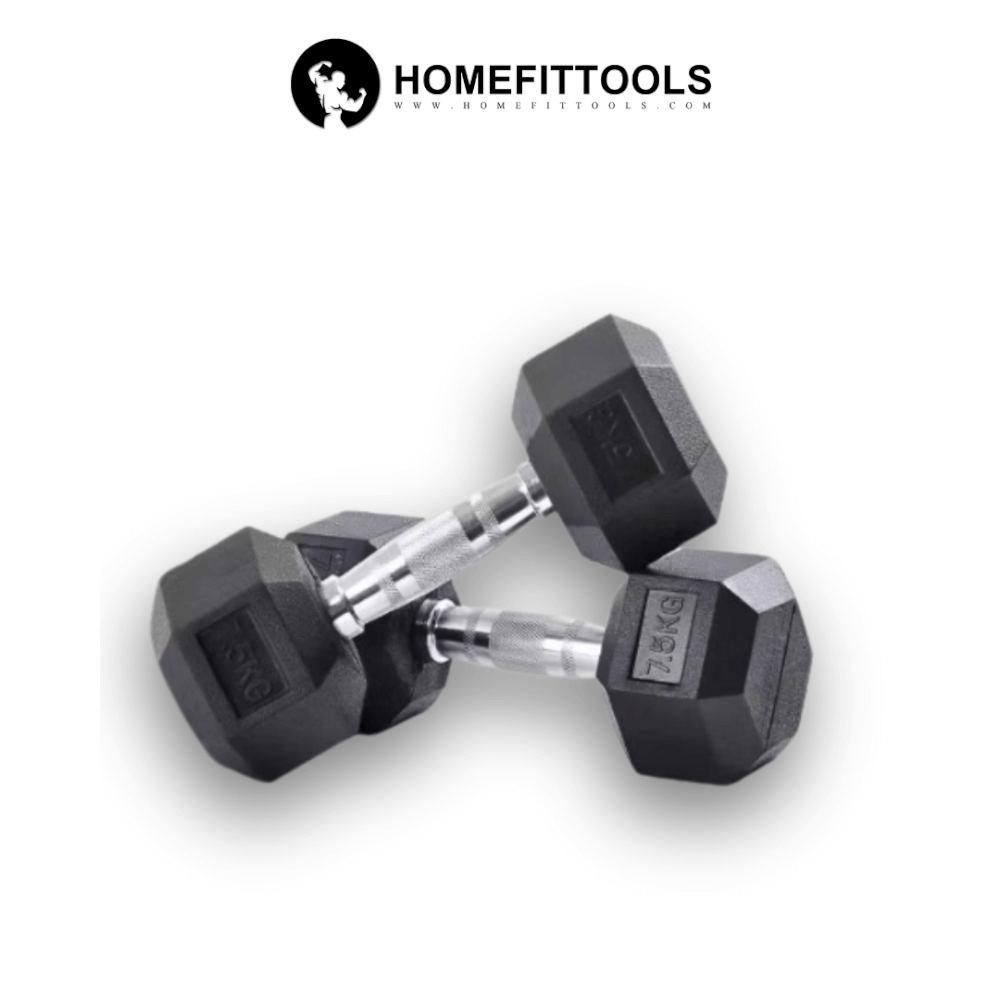ดัมเบลยางออกกำลังกาย Homefittools แบบเหลี่ยม 10 kg
